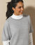 Pull poncho manches coude (gris chiné)