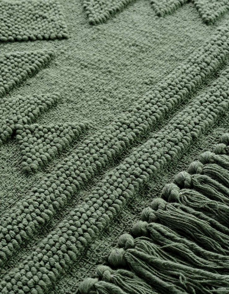 Tapis jacquard à franges kaki (kaki)