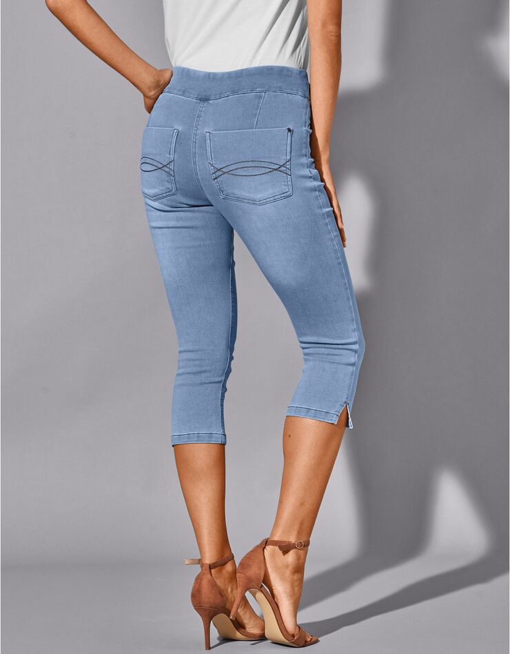 Corsaire fuselé ultra stretch, maille effet jean (bleached) Corsaire fuselé ultra stretch, maille effet jean (bleached)