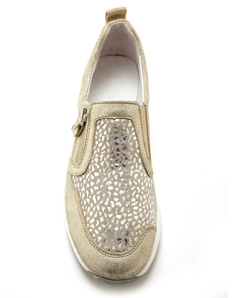 Sans-gêne zippées ultra flexibles en cuir (beige) Sans-gêne zippées ultra flexibles en cuir (beige)