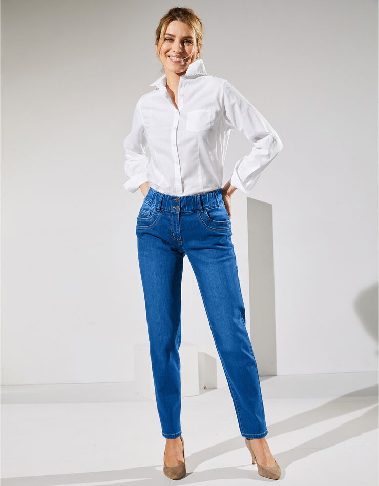 Jean coupe mom taille élastiquée stretch (stone) Jean coupe mom taille élastiquée stretch (stone)