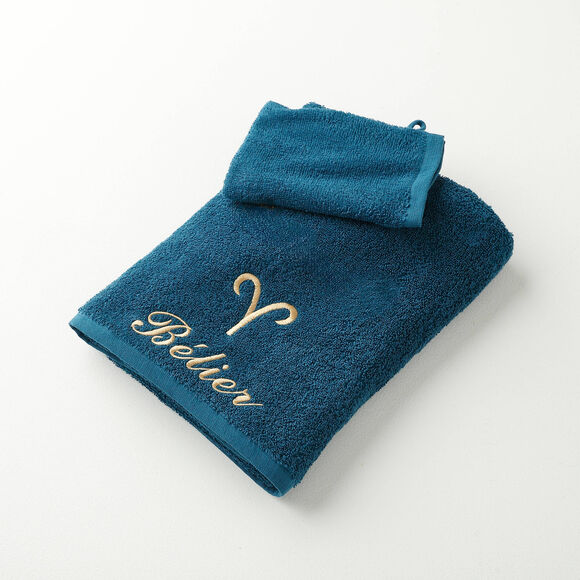 Serviettes de bain BÉLIER - 420g/m2 (bleu paon)