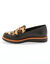 Mocassin &agrave; mors avec semelle compens&eacute;e - imprim&eacute; peau de b&ecirc;te (noir / marron)