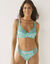 Culotte midi dentelle coton uni et imprimé fleurs Tropea - lot de 4 (aqua)