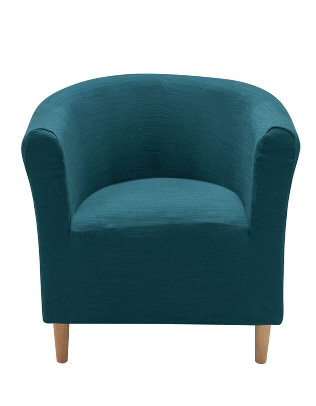 Housse extensible unie spéciale fauteuil cabriolet (bleu canard)