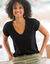 T-shirt uni macramé (noir)
