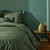 Linge de lit uni polyester-coton Colombine (eucalyptus)