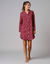 Chemise de nuit en pilou forme liquette imprimé coeur (cerise)