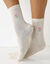 Chaussettes imprimées "rose" - lot de 7 paires (bleu + beige + rose)