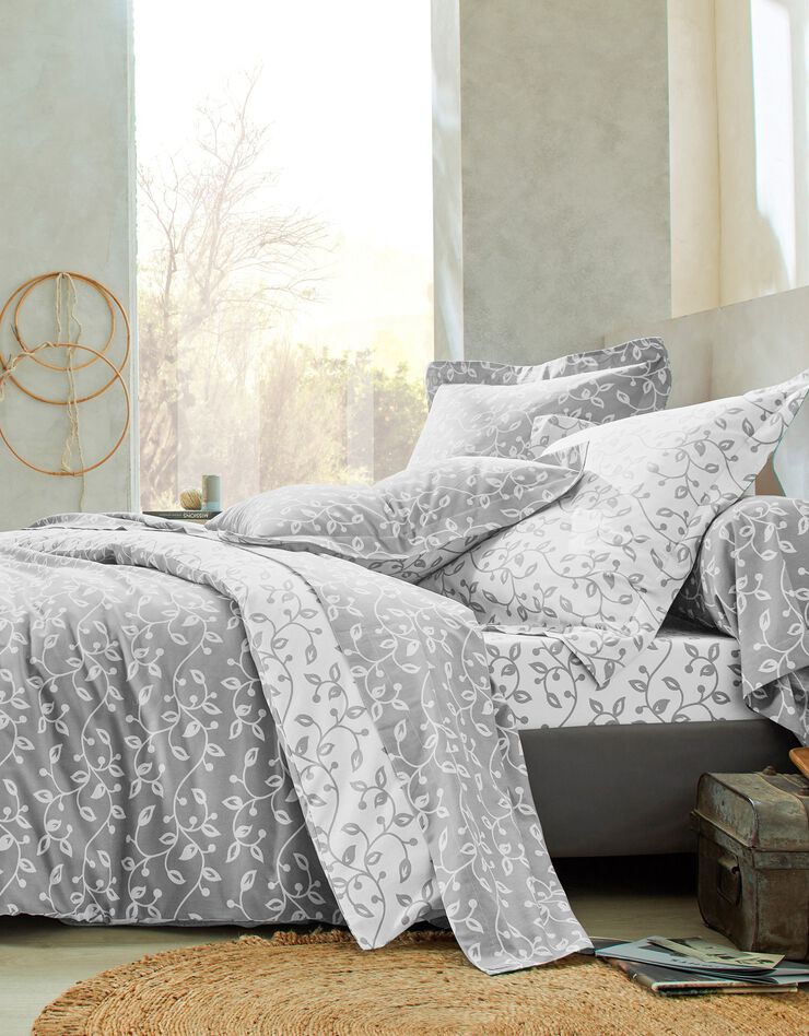 Linge de lit Héritage flanelle à motifs volutes (gris)