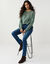 Pull col rond maille ajour&eacute;e, toucher doux (vert tilleul)
