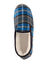 Charentaises homme silencieuses fourrées laine (carreaux marine)