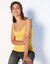 Débardeur fines bretelles uni, coton bio** (jaune)