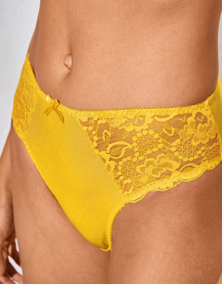 Culotte maille satinée et dentelle Avila - lot de 2 (jaune + tilleul) Culotte maille satinée et dentelle Avila - lot de 2 (jaune + tilleul)