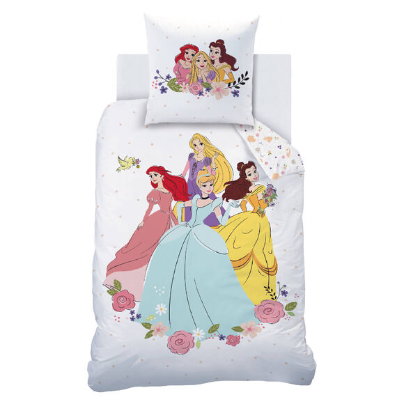 Parure de lit Princesses Disney® coton (blanc / rose)
