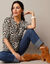 Blouse à nouettes, imprimé peau de bête (écru / taupe)