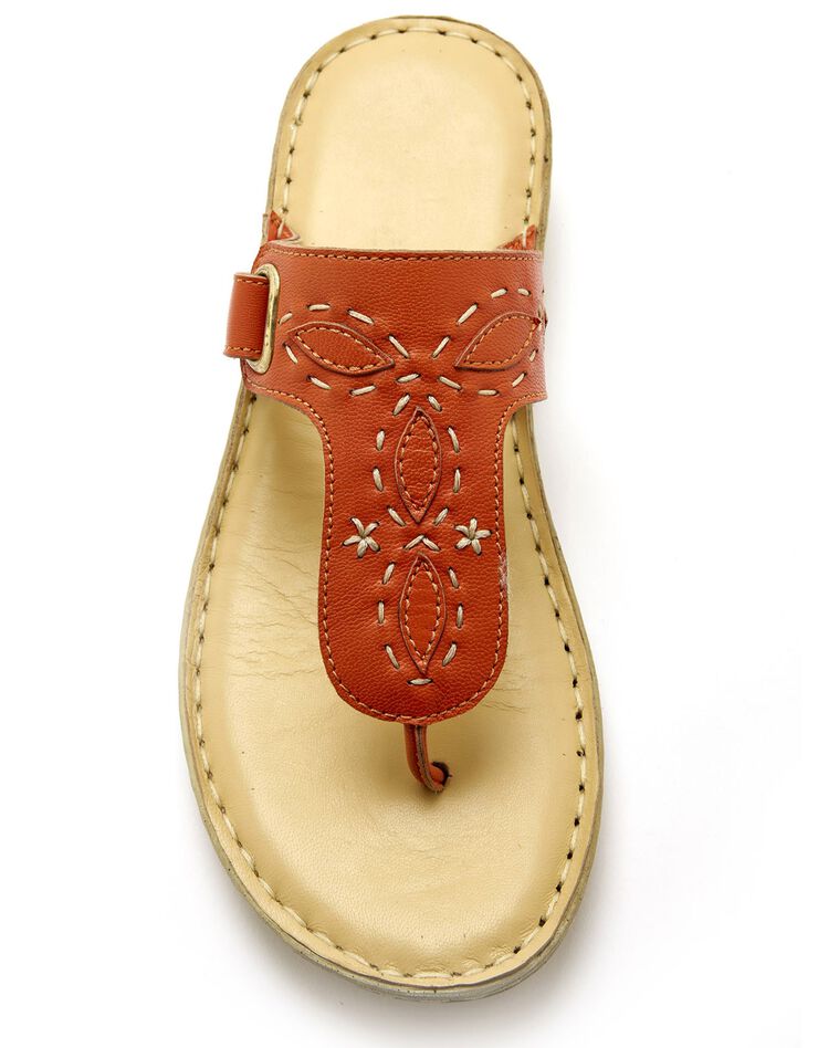 Mules entredoigts en cuir (corail) Mules entredoigts en cuir (corail)