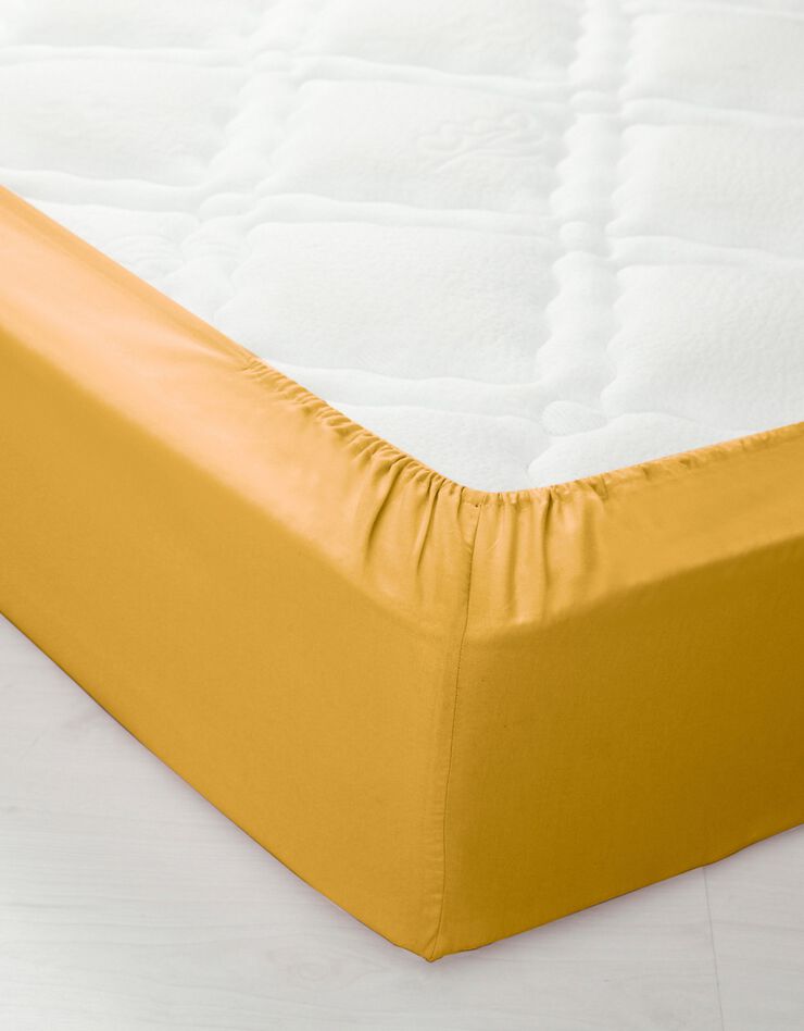 Linge de lit uni polycoton (curry)