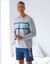 Tee-shirt pyjama manches longues rayures  (gris / aqua)