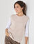 Pull sans manches, maille anglaise fantaisie (beige chiné)