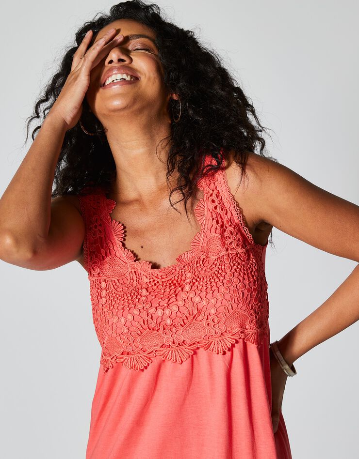 Robe plastron macramé (rose)