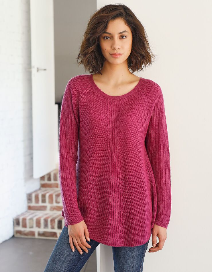 Pull dos lacé toucher mohair (violine) Pull dos lacé toucher mohair (violine)