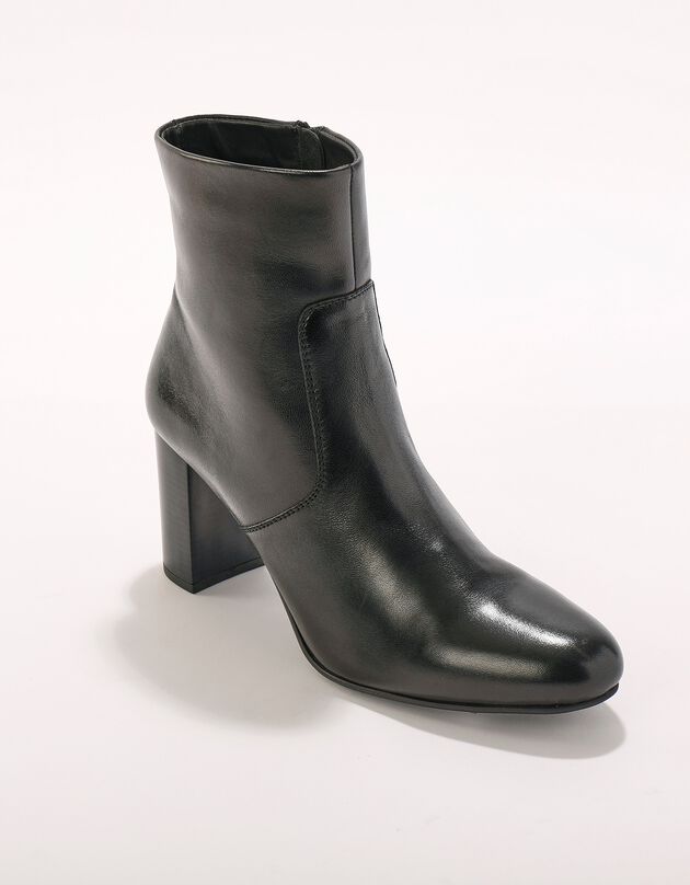 Boots à talon, cuir (noir) Boots à talon, cuir (noir)