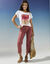 T-shirt boite imprimé "arty", maille jersey (terracotta)