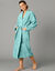 Peignoir mixte adulte col kimono éponge bouclette  (vert d'eau)