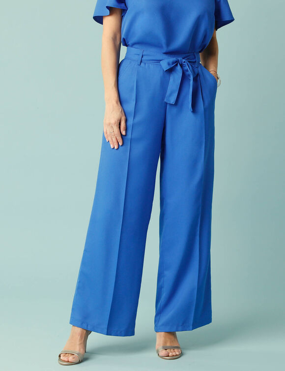Pantalon large fluide Spécial Petites (bleu dur)