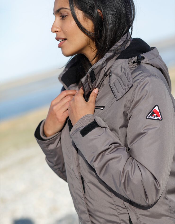 Parka imperméable doublée polaire unie (taupe) Parka imperméable doublée polaire unie (taupe)