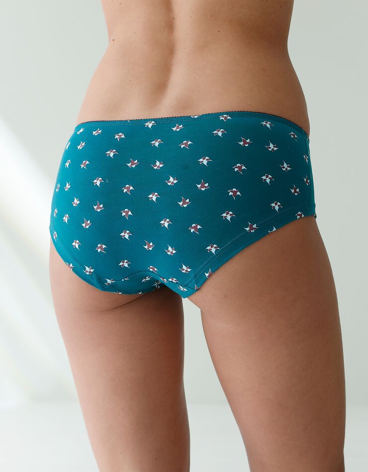Shorty coton imprimé "fleur de Lys" - lot de 4 (émeraude / bordeaux) Shorty coton imprimé "fleur de Lys" - lot de 4 (émeraude / bordeaux)