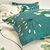 Linge de lit Danae en coton imprim&eacute; (vert d'eau)