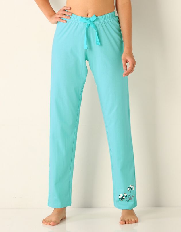 Pantalon pyjama jersey (aqua)