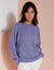 Pull col rond maille anglaise (parme)