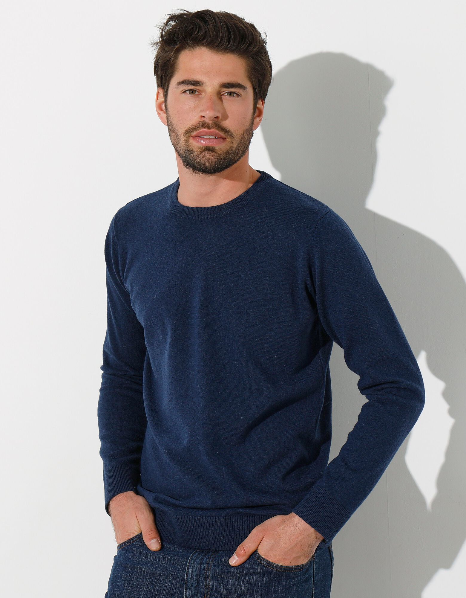 Bleu nuit | Pull à col roulé - Homme - Laine d'agneau | Woolover FR Bleu nuit | Pull à col roulé - Homme - Laine d'agneau | Woolover FR