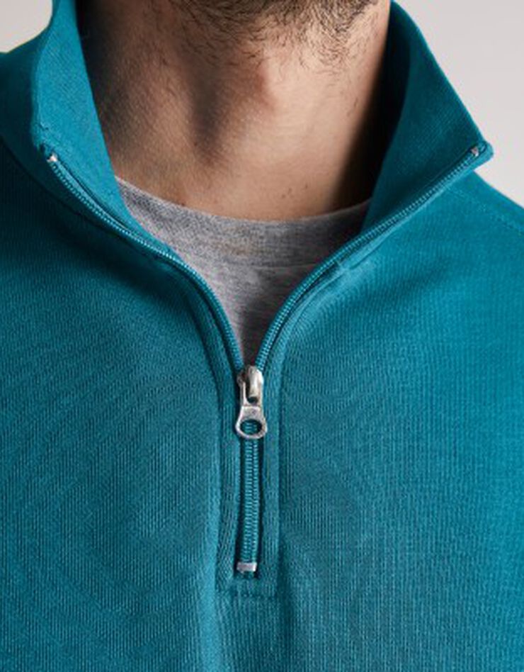 Sweat molleton col camionneur zippé (bleu canard) Sweat molleton col camionneur zippé (bleu canard)