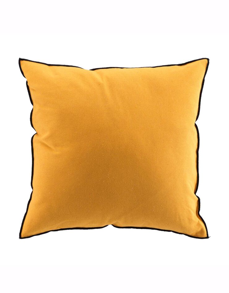 Coussin uni avec contour contrasté (curry)