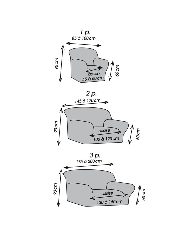 Housse préformée matelassée - fauteuils et canapés (gris anthracite)