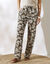 Pantalon large fluide imprimé, coupe large (kaki / écru)