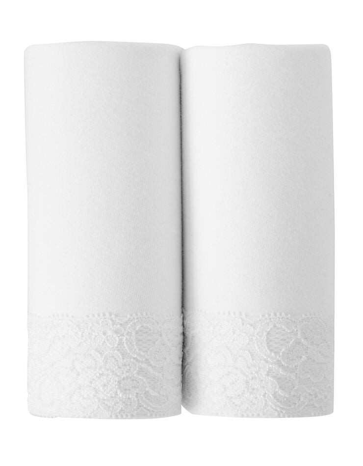Culotte panty coton et dentelle - lot de 2 (blanc)