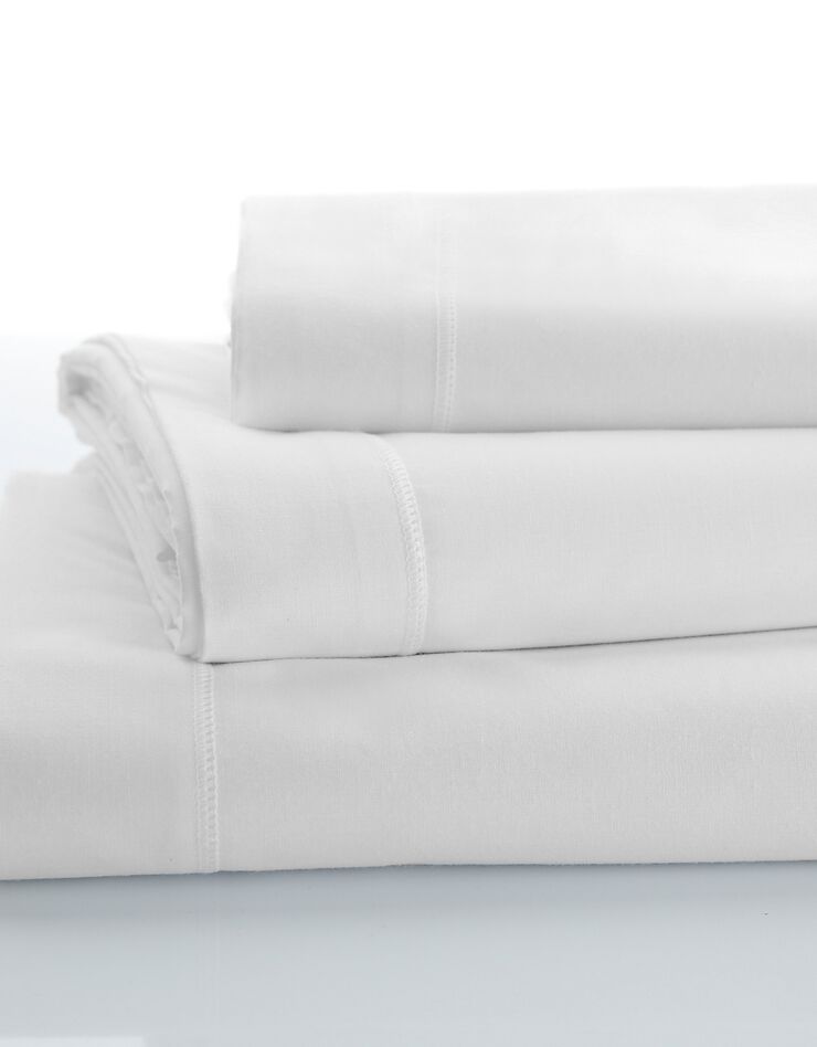 Linge de lit uni coton (blanc)