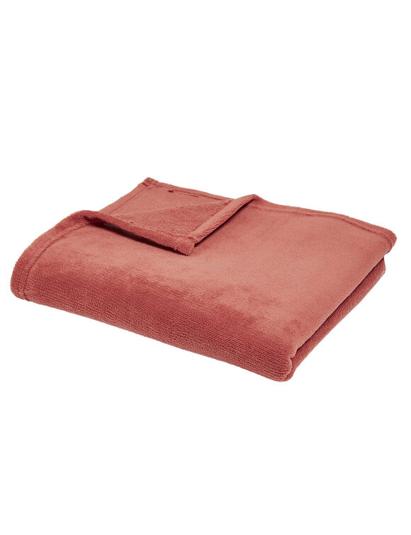 Plaid polaire toucher peluche (terracotta)