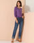 Pull col rond uni, manches longues (parme)