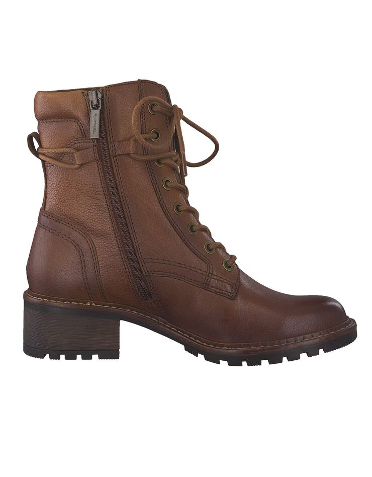 Boots mi-haute cuir marron - largeur confort (marron) Boots mi-haute cuir marron - largeur confort (marron)