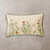 Coussin rectangulaire coton lin broderie fleurie (vert / parme)