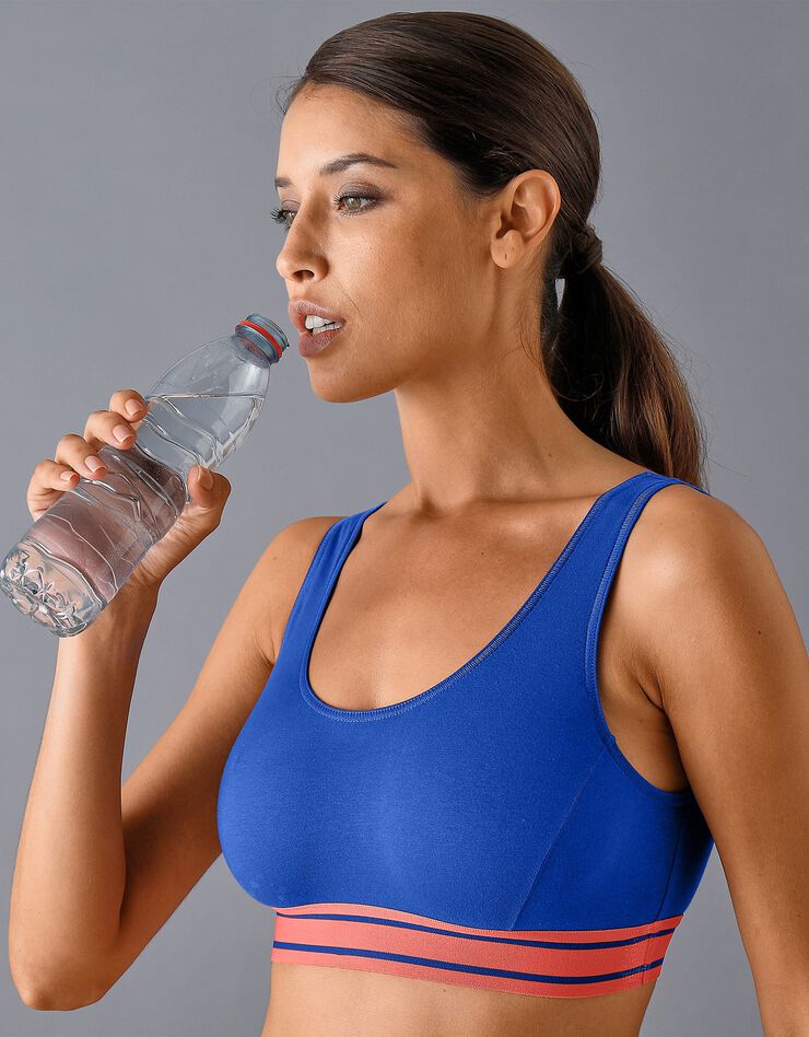 Brassière sport sans armatures - lot de 2 (bleu + corail) Brassière sport sans armatures - lot de 2 (bleu + corail)