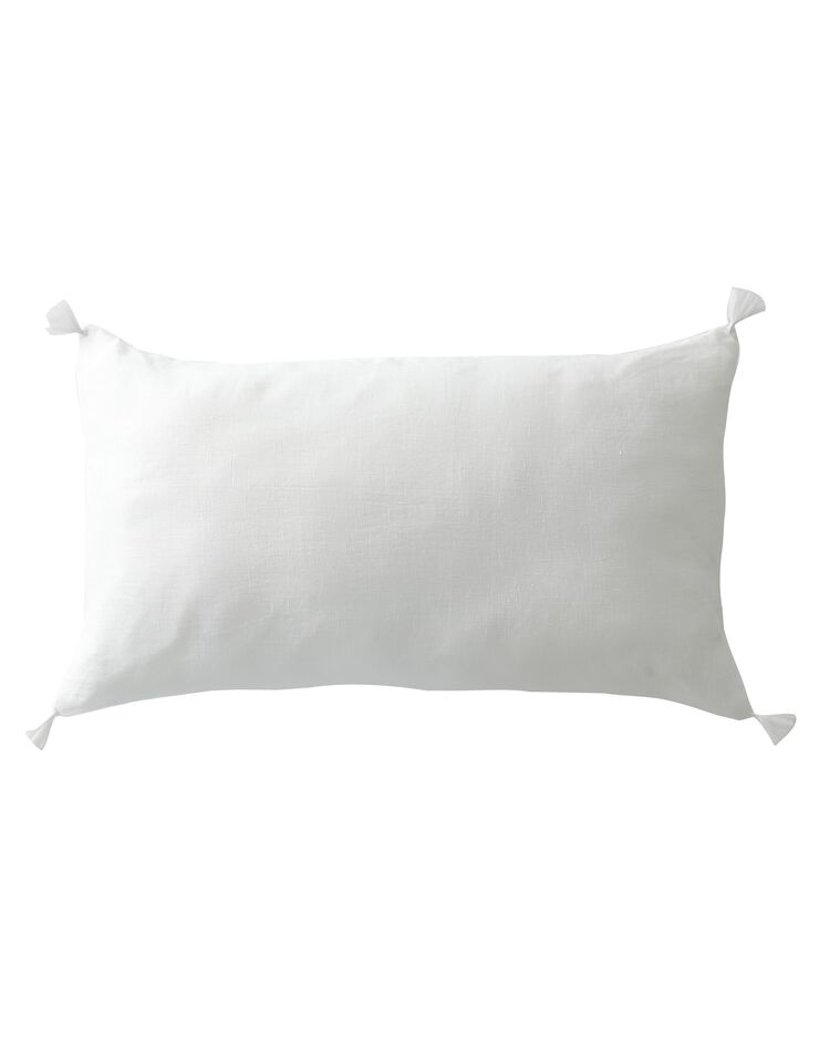 Housse de coussin unie 100% lin lavé - lot de 2 (blanc) Housse de coussin unie 100% lin lavé - lot de 2 (blanc)