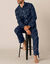 Pyjama boutonné imprimé flanelle (marine)