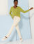 Pull col V, maille anglaise toucher doux (anis)